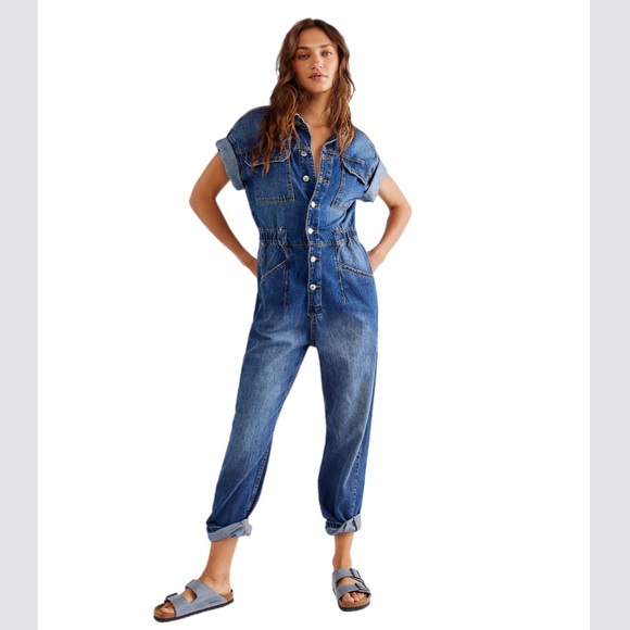 We The Free Pants - Free People - We The Free Marci Coverall Denim Jumpsuit